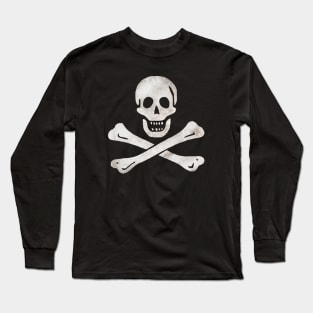 Vintage Pirates crystal skull and cross bones Long Sleeve T-Shirt